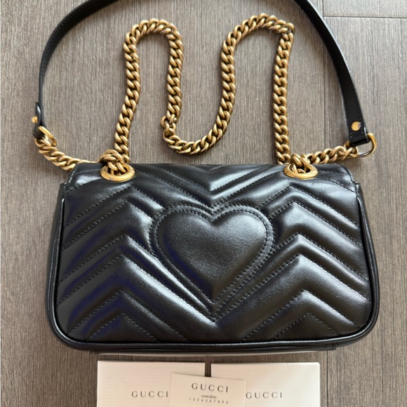 Black Leather Bag with Gold Accents - Picture 4 of 5